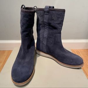 Cole Haan Rich Blue waterproof 5.5B calf boots EUC